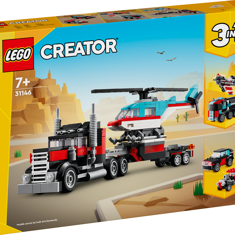 LEGO Creator 3in1 Flatbed Truck with Helicopter 31146