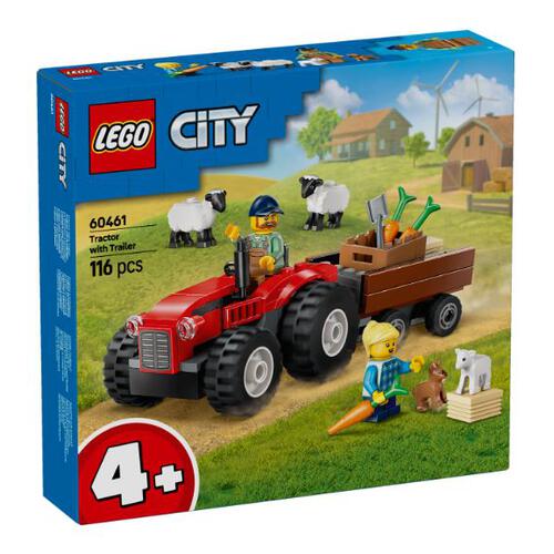 LEGO® City Red Farm Tractor with Trailer & Sheep 60461