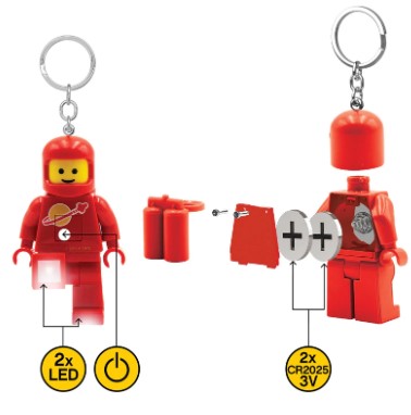 LEGO® Iconic Spaceman Red LED luminous Key Chain KE10HR