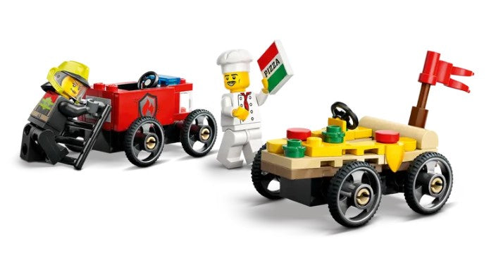 LEGO® City Pizza vs. Fire Truck Race Car Pack 60458