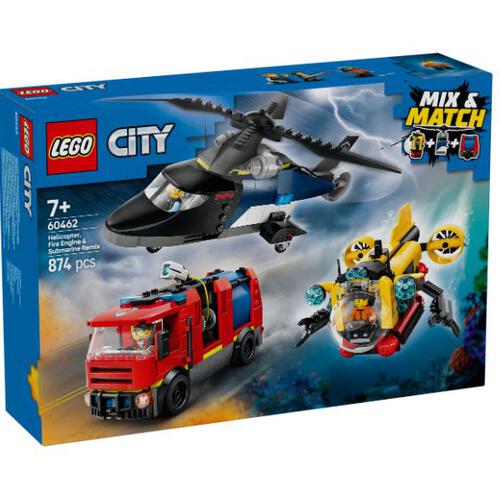 LEGO® City Helicopter, Fire Truck & Submarine Remix 60462