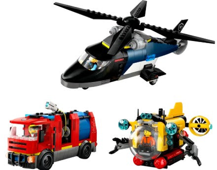 LEGO® City Helicopter, Fire Truck & Submarine Remix 60462