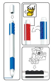 LEGO® 2.0 Stationery 3 Pack Colored Gel Pens with 1x4 Building Bricks 51513