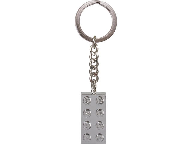 LEGO® Brick Keychain Stud 2x4  Metalized  851406