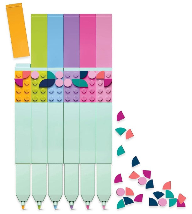 LEGO® DOTS 6 Pack Colored Marker with LEGO Tiles 52797