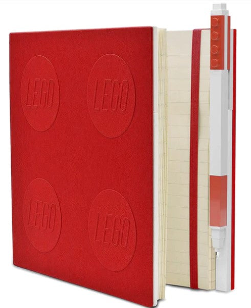 LEGO® 2.0 Stationery Locking Notebook with Color-Matched Gel Pen - Red 52439