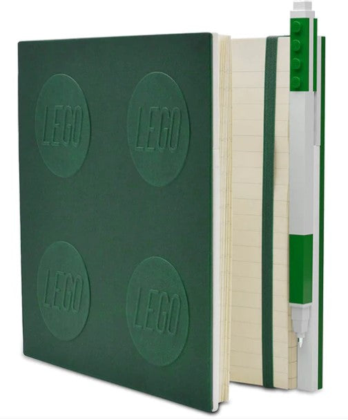 LEGO® 2.0 Stationery Locking Notebook with Color-Matched Gel Pen - Green 52443